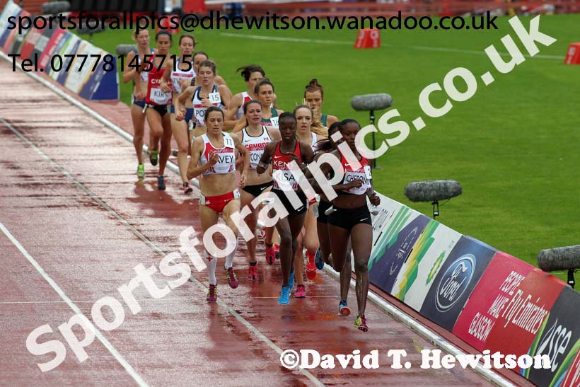 Leaders in the womens 5000 metres at the Commonwealth Games, Glasgow. Photo: David T. Hewitson/Sports for All Pics